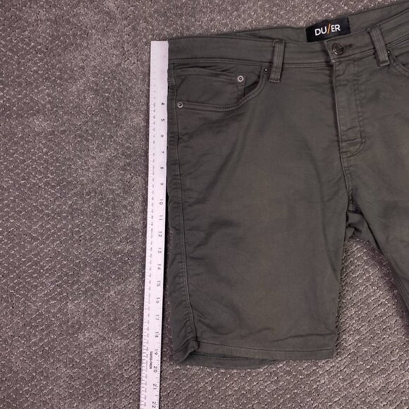 DU/ER No Sweat N2X Slim Fit Shorts Men's 36 Green Stretch - Picture 11 of 13